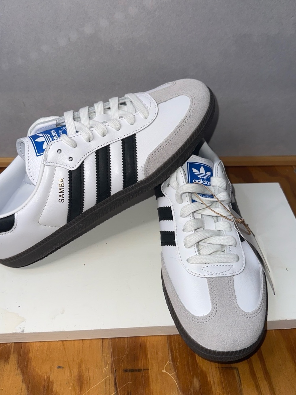 adidas Samba Men's Sneakers in White with Black and Gray Accents